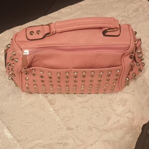 Studded Pink Shoulder Nightclub Hobo Handbag for Ladys